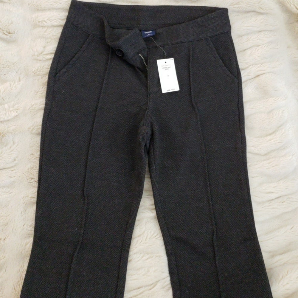 Gap kids Ponte pants charcoal herringbone w pleat